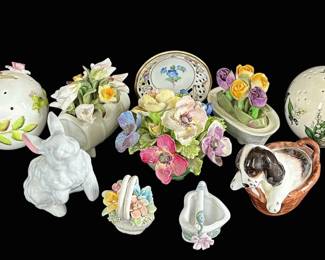 English Porcelain Animals Flowers Royal Doulton, Aynsley, Staffordshire, More