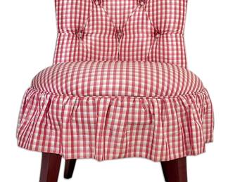 Sue Ellen Tufted Ruffle Chair In Oxford Finish