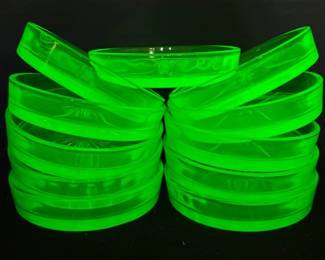 005 Uranium Glass Coasters By Federal Glass