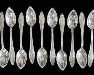 12 Towle Mary Chilton Sterling Silver Citrus Spoons, Monogrammed D 297g