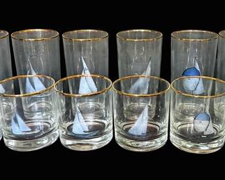 Vintage Sailboat Drinking Glasses