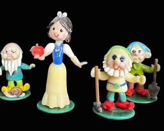 Sleeping Beauty Seven Dwarfs Glass Figurines