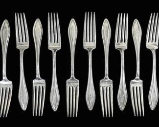 003 12 Towle Mary Chilton Sterling Silver Dinner Forks, Monogrammed D 519g