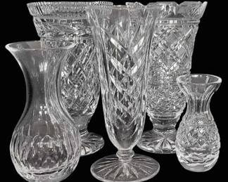 004 Five Waterford Vases