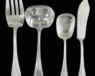 Towle Monogrammed D Sterling Silver Ladle, Serving Fork, Butter Knife, And Sugar Spoon