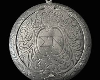 Vintage Sterling Silver Engraved Compact Case w Mirror 23.35g