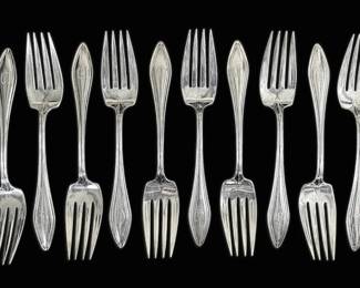 12 Towle Mary Chilton Sterling Silver Forks, Monogrammed D