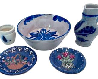 Saltglaze Redware Pottery Pieces
