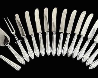 Towle Mary Chilton Sterling Silver Handled Serving Utensils Knives, Monogrammed D