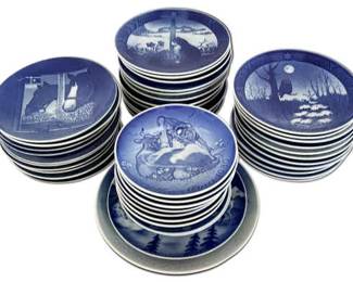 Blue Bing Grondahl Royal Copenhagen Plates, Made in Denmark