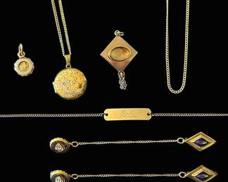 10k Gold Pin GF Jewelry Vintage Locket More