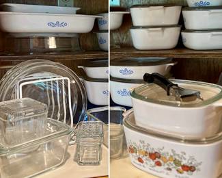 Assortment of Vintage Corningware and Pyrex