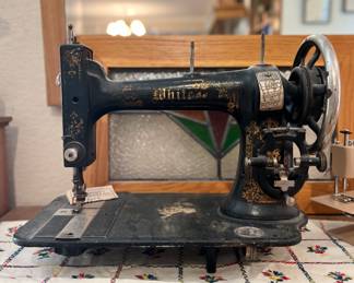 Vintage White Rotary Sewing Machine