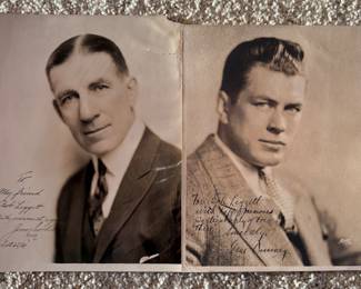 Autographed pictures: James Jim Corbett and Gene Tunney