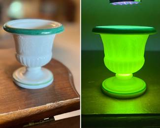 Uranium Milk Glass Votive