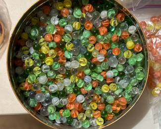 Large assortment of vintage marbles