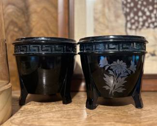 1920s Smith Black Amethyst Glass Planter/Cachepot