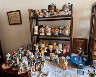 Ceramic lady head planters and vases