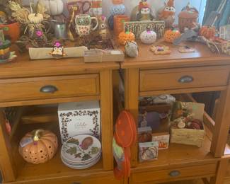 Fall decor, Beautiful coffee table and two side table stacked