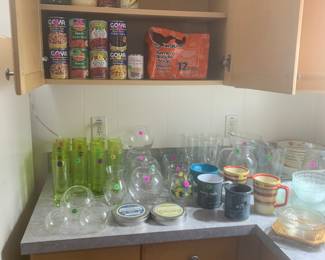 Glassware, canned goods