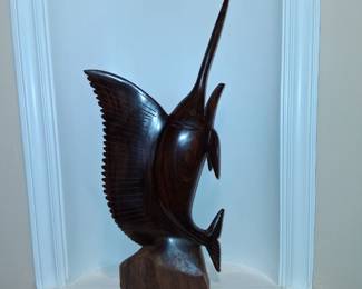 carved ebony swordfish