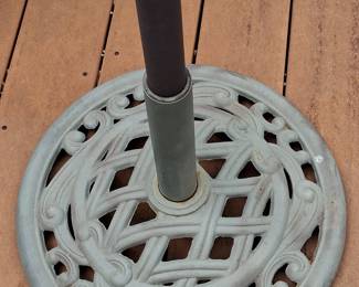 cast patio umbrella stands and umbrellas with table and chairs