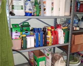 lawn and garden fertilizers, metal shelving