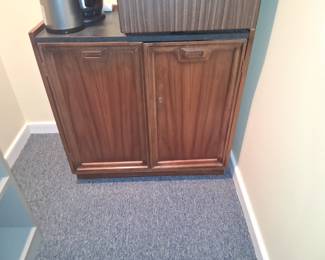 coffee cabinet, small fridge