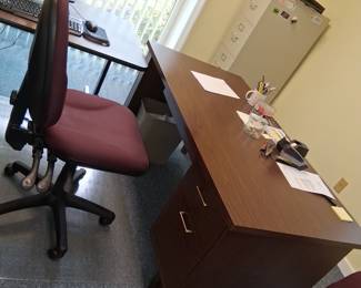 steel desks, office chairs