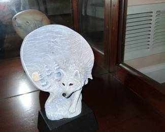 bisque wolf figurine