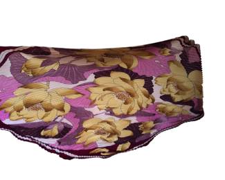 Hermès Silk Scarf Vintage Fushia Foucard Lotus Flowers 1st Era Edition 1976