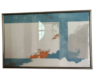 Passage by Herb Jackson, 1972, Three Color Lithograph printed by Landfall Press, Chicago. Signed and Numbered 13/50.