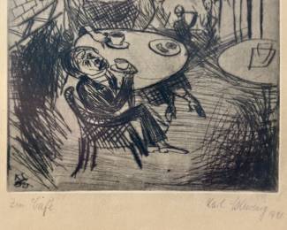 Parisian Street Party Etching, Signed in Pencil by Artist Frank Brangwyn