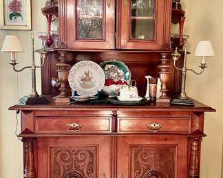 Heavily Carved French Renaissance Revival Sideboard Hunt Cupboard in
Walnut & Oak, circa 1800’s