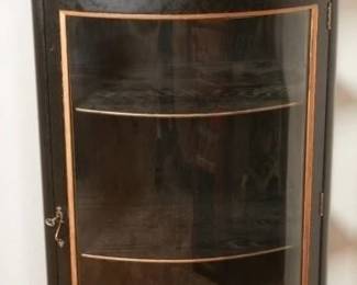 Black Lacquered Display Cabinet, Gold Accents