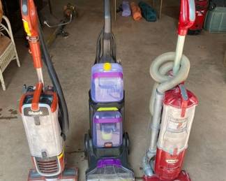 2 Shark Vacuums and 1 Bissell Cleaner