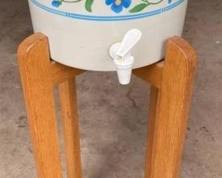 Ceramic Water Jug With Wooden Stand