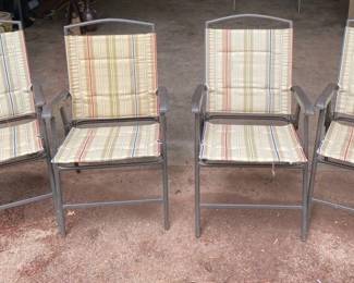 Four Outdoor Chairs with Cushions