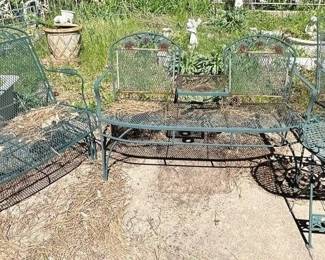 4 Pc Metal Patio Set with Rockers and Table