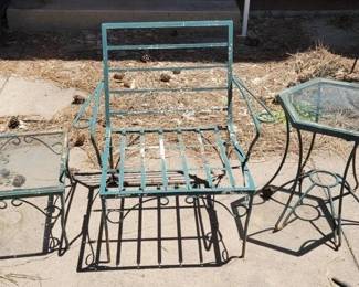 3-Piece Green Metal Outdoor Furniture Set