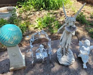 Outdoor Whimsy Figurines and Globe Set