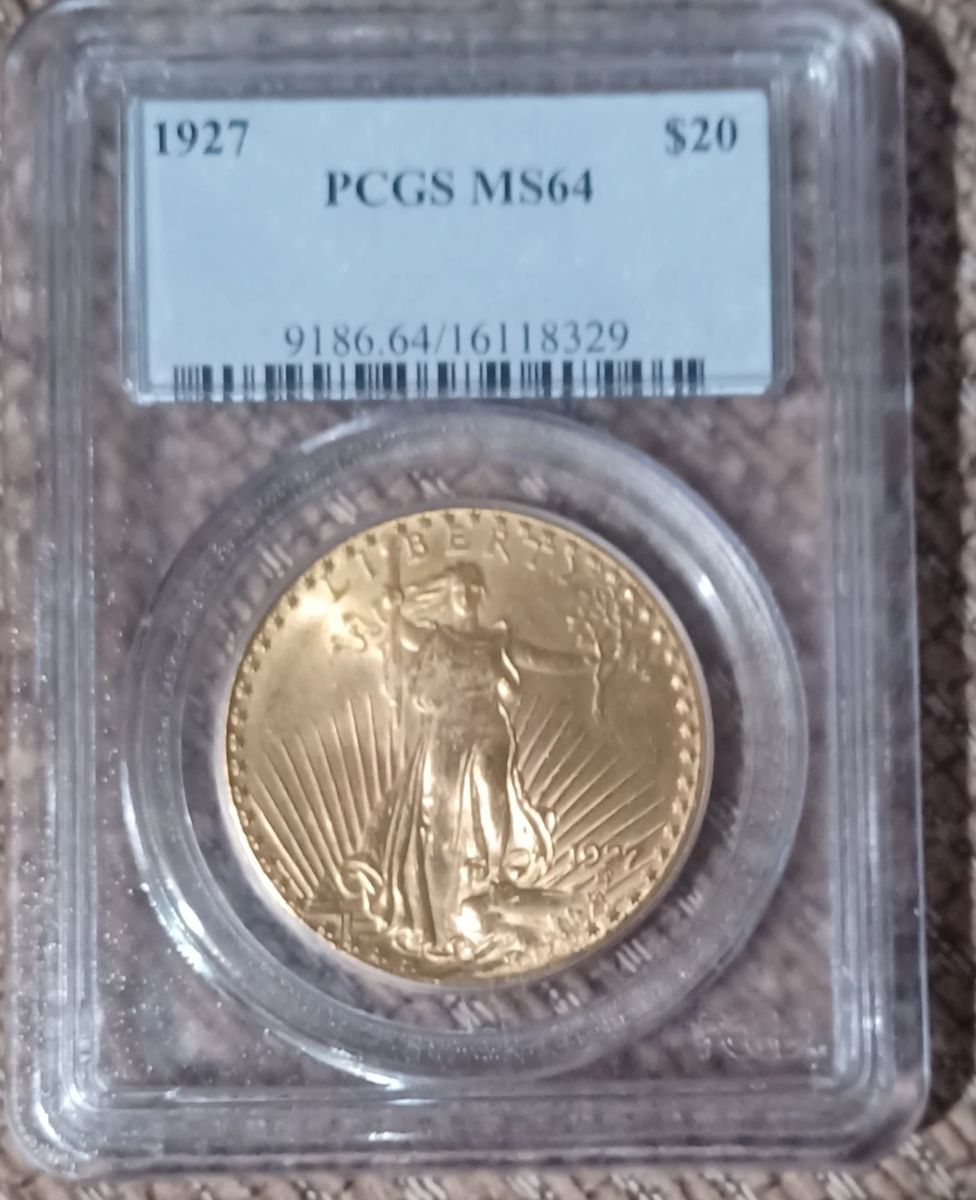 1927 St Gudians 20.00 gold .ms 64 beautiful piece
