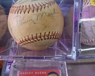 1972 tigers team ball, harvey kuenn rookie 1954 topps