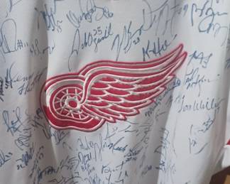 2007- 2008 Detroit Red wings jersey sign by tons of players , hall of famers . Beautiful jersey