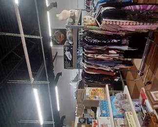 new clothing, racks.