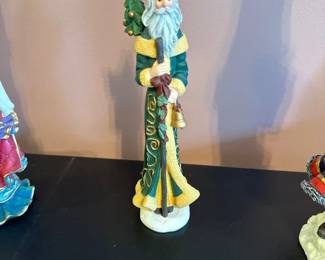 Lenox Collectors Treasury of Santas Pencil Santa with Christmas Tree 1996