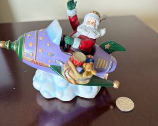 "vintage 2003 Lenox SANTA'S ROCKET RIDE Porcelain Figurine"