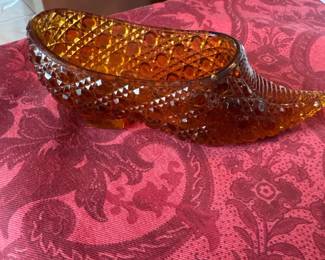 vintage Fenton Amberina Daisy N Buttons Slipper
