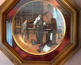 framed collectors plate - "The Piano Tuner" by Norman Rockwell