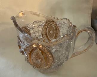 Antique EAPG Northwood Gold Accent Creamer